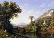 Jacob Philipp Hackert Landscape with Motifs of the English Garden in Caserta oil painting artist